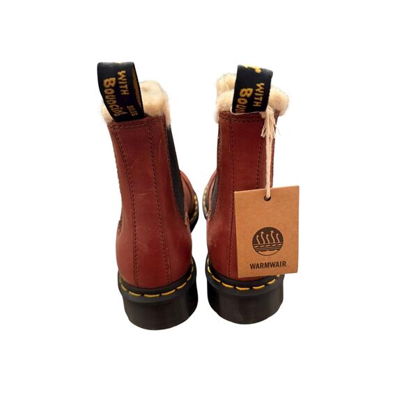 Dr. Martens Women's Tan Farrier 2976 Leonore Faux Fur-Lined Chelsea Boots Size 7 - Picture 8 of 10